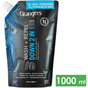 Засіб для прання та просочення пухових речей Grangers Wash + Repel Down 2 in 1, 1000 мл (Eco Refill), Об'єм: 1000, Тип упаковки: м'яка пляшка