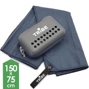 Швидкосохнучий рушник з мікрофібри з чохлом Tribe Pocket Towel - XL (Navy), 150x75 см, Тип розміру: XL, Колір: Navy