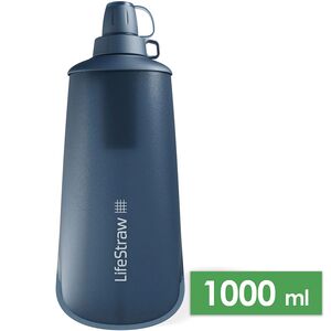 М'яка пляшка з фільтром для води LifeStraw Peak Squeeze (Mountain Blue) на 1 л, Об'єм резервуару: 1000, Колір резервуару: Mountain Blue
