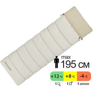 Демісезонний кемпінговий спальник-ковдра Naturehike CNK2300SD016 - LD150 (Beige) до 8&deg;C, Максимальний зріст користувача: 195, Колір: Beige, Сторона застібки: права