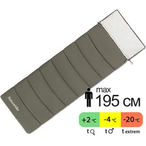 Демісезонний кемпінговий спальник-ковдра Naturehike CNK2300SD016 - LD350 (Dark Green) до -4°C