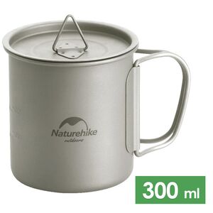 Туристична кружка зі складною ручкою Naturehike NH20CJ005 на 300 мл, титан, Об'єм: 300