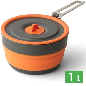 Складна туристична каструля для пальника Sea to Summit Frontier (Orange) на 1 л (БЕЗ чохла), харчовий силікон, Об'єм: 1, Колір виробника: Orange