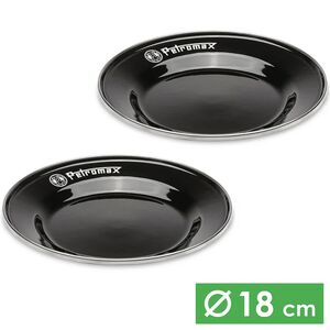 Кемпінговий набір тарілок Petromax Enamel (Black), &Oslash;18 см (2 шт), Діаметр: 18, Колір виробника: Black