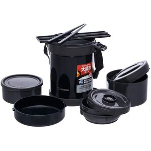 Термос для їжі з контейнерами Zojirushi SL-GH18 на 1,3 л, Об'єм: 1270, Колір: BA/Black