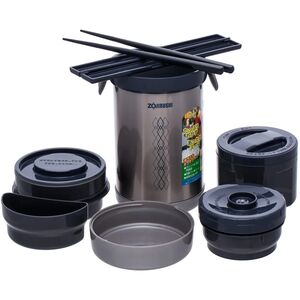 Термос для їжі з контейнерами Zojirushi SL-NC09 (ST/Silver) на 840 мл, Об'єм: 840, Колір: ST/Silver