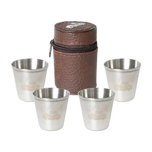 Туристичний набір стаканів з чохлом Tramp UTRC-013 на 80 мл, нержавіюча сталь (4 шт), Об'єм: 80, Колір: Metal