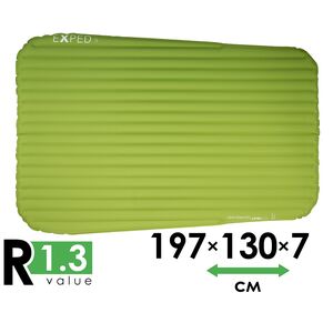 Двомісний надувний каремат Exped Ultra 1R - Duo LW: з мішком-насосом, Товщина: 7, Тип розміру: Duo LW, Колір виробника: Lichen