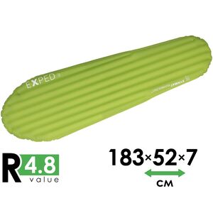 Надувний каремат Exped Ultra 5R - Mummy M: з мішком-насосом, Товщина: 7, Тип розміру: Mummy M, Колір виробника: Lichen