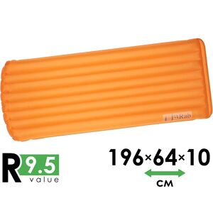 Надувний каремат Rab Hypersphere 9.5 - Long Wide: з мішком-насосом, Тип розміру: Long Wide, Колір виробника: Marmalade