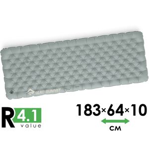 Надувний каремат Sea to Summit Ether Light XR Insulated - Regular Rectangular Wide: з мішком-насосом, Товщина: 10, Тип розміру: Regular Rectangular Wide, Колір виробника: Dark Grey