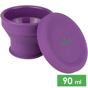 Складний туристичний стакан з кришкою Tribe Collapsible Shot (Plum) на 90 мл, харчовий силікон, Об'єм: 90, Колір: Plum