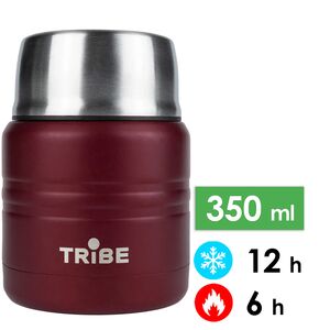 Термос для їжі з ложкою Tribe Food Jar (Red) на 350 мл, Об'єм: 350, Колір: Red
