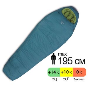 Літній туристичний спальник Pinguin Lite Mummy CCS 195 (Petrol) до 10&deg;C, Максимальний зріст користувача: 195, Колір: Petrol, Сторона застібки: права