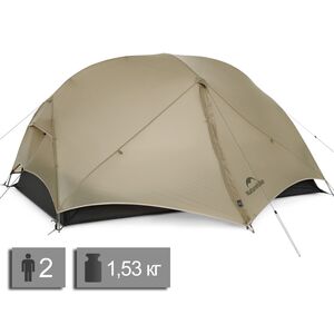 2-місний ультралегкий намет Naturehike CNK2550WS016 Mongar 2 (Brown): двошаровий, Кількість місць: 2, Колір: Brown
