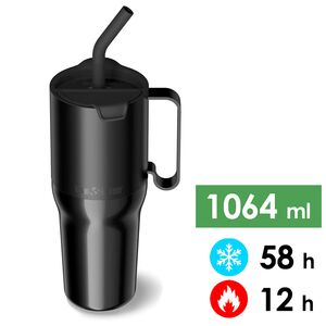 Термокружка з трубочкою та ручкою Klean Kanteen Rise (Black) на 1064 мл, Об'єм: 1064, Колір: Black