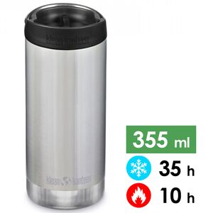Термокружка для кави Klean Kanteen TKWide Cafe (Brushed Stainless) на 355 мл: герметична кришка, Об'єм: 355, Колір: Brushed Stainless