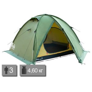 3-місний намет Tramp Rock 3 V2 (Green): двошаровий, вітростійкий, Кількість місць: 3, Колір: Green/Red