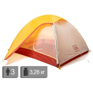 3-місний намет Turbat Borzhava 3: двошаровий, Кількість місць: 3, Матеріал каркасу: склопластик, Колір: Yellow