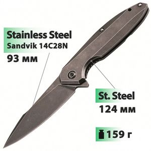 Ніж Ruike P128 (Black), Колір руків'я: Black