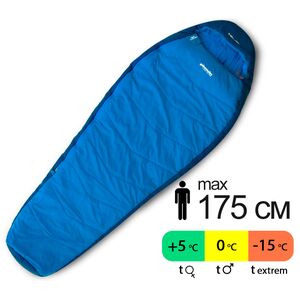 Демісезонний туристичний спальник Pinguin Savana Lady PFM 175 (Blue) до 0°C: з капюшоном, Максимальний зріст користувача: 175, Колір: Blue, Сторона застібки: права