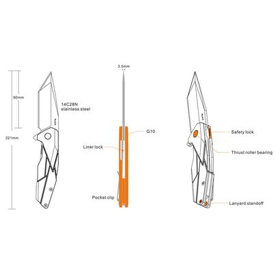 Ніж Ruike P138 (Desert Sand), Колір руків'я: Sand, зображення 5