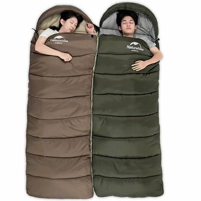 Демісезонний кемпінговий спальник-ковдра Naturehike NH20MSD07 - U350 (Brown) до -2°C: з капюшоном, Максимальний зріст користувача: 195, Колір: Brown, Сторона застібки: ліва, зображення 4