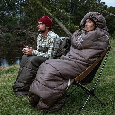 Демісезонний кемпінговий спальник-ковдра Naturehike NH20MSD07 - U350 (Brown) до -2°C: з капюшоном, Максимальний зріст користувача: 195, Колір: Brown, Сторона застібки: ліва, зображення 6