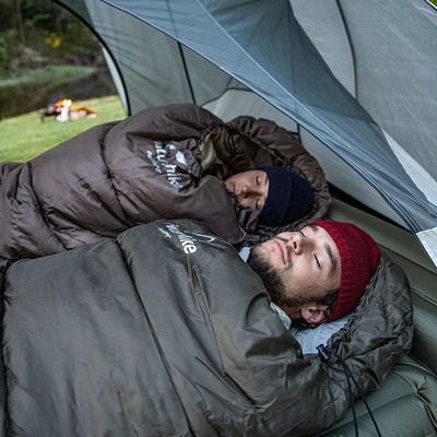 Демісезонний кемпінговий спальник-ковдра Naturehike NH20MSD07 - U350 (Brown) до -2°C: з капюшоном, Максимальний зріст користувача: 195, Колір: Brown, Сторона застібки: ліва, зображення 7