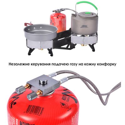 Туристичний газовий пальник зі шлангом, підігрівом та вітрозахистом BRS-32 під різьбовий балон, зображення 2