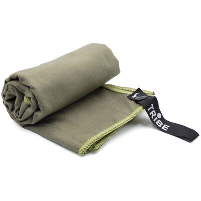 Швидкосохнучий рушник з мікрофібри з чохлом Tribe Pocket Towel - XL (Army Green), 150x75 см, Тип розміру: XL, Колір: Army Green, зображення 2
