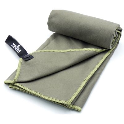 Швидкосохнучий рушник з мікрофібри з чохлом Tribe Pocket Towel - XL (Army Green), 150x75 см, Тип розміру: XL, Колір: Army Green, зображення 5