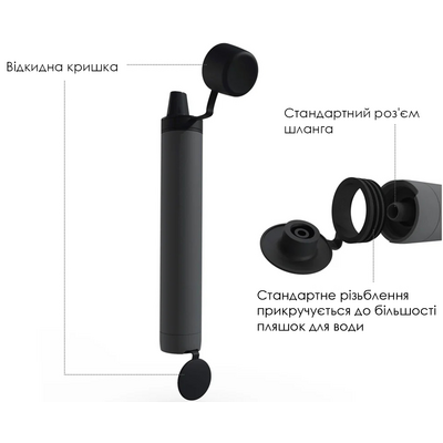 Фільтр-трубочка для пиття води LifeStraw Peak Personal (Dark Mountain Grey), Колір резервуару: Dark Mountain Grey, зображення 2