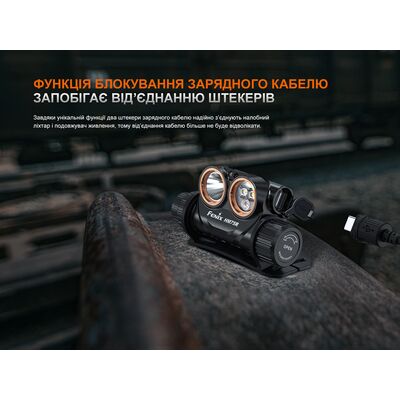 Налобний ліхтар з акумулятором та функцією павербанк Fenix HM75R з червоним світлом, USB Type-C, зображення 20