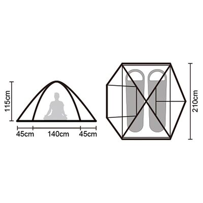 2-місний намет Naturehike CNK2300ZP024 Cloud River 2 (Brown): двошаровий, Кількість місць: 2, Колір: Brown, зображення 2