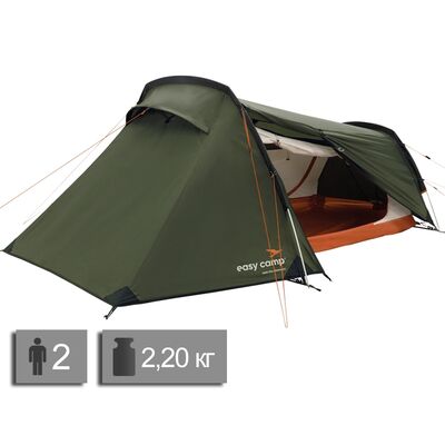 2-місний ультралегкий намет Easy Camp Sarek 2: двошаровий, Кількість місць: 2, Колір: Dark Green