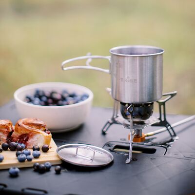 Туристична кружка з кришкою та складною ручкою Tribe Camping на 600 мл, нержавіюча сталь, зображення 16