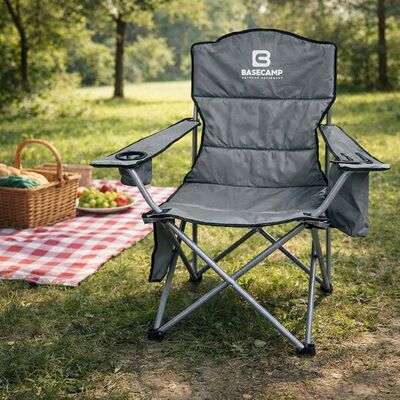 Розкладне крісло для кемпінгу BaseCamp Hunter (Grey), Колір виробника: Grey, зображення 2