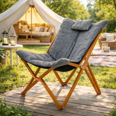 Кемпінговий розкладний стілець з подушкою Bo-Camp Bloomsbury L, Колір виробника: Grey