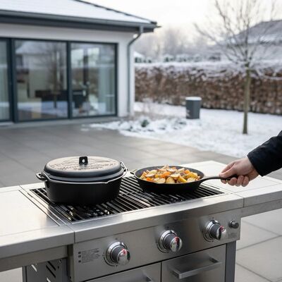 Чавунна сковорода Petromax Fire Skillet Essential, Ø25 см (з довгою ручкою), Об'єм: 1,6, зображення 8