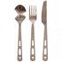 Туристичний набір столових приборів з карабіном Lifeventure Titanium Cutlery Set (виделка, ложка, ніж), титан