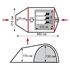 3-місний намет Tramp Cave 3 V2 (Grey): двошаровий, з тамбуром, Кількість місць: 3, Колір: Grey/Red, зображення 2