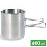Туристична кружка зі складною ручкою Tatonka Handle Mug 600 на 600 мл, нержавіюча сталь, Об'єм: 600, Колір: Metal