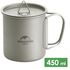Туристична кружка з кришкою та складною ручкою Naturehike NH20CJ005 на 450 мл, титан, Об'єм: 450