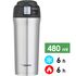 Термокружка для кави з поїлкою Zojirushi SM-YAF48 (XA/Steel) на 480 мл: герметична кришка, Об'єм: 480, Колір: XA/Steel