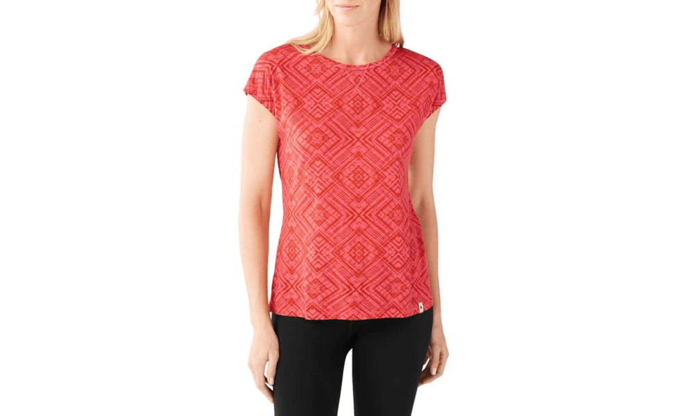 Футболка жіноча SmartWool Merino 150 Pattern - 16034 (494/Bright Coral), Колір виробника: 494/Bright Coral, Розмір: XS, зображення 2