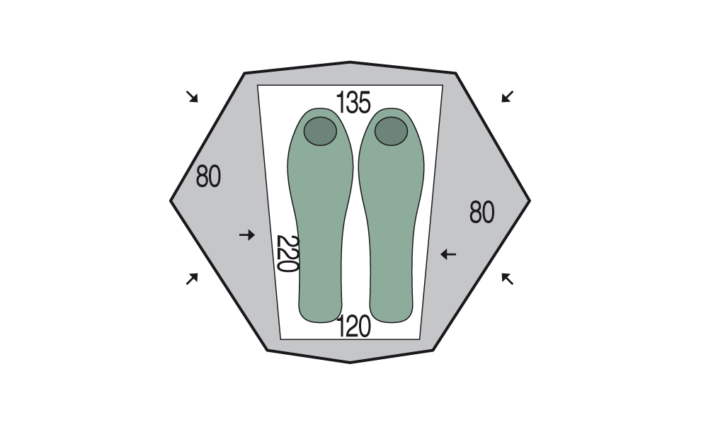 2-місний ультралегкий намет Pinguin Aero 2 DAC: двошаровий, Кількість місць: 2, Колір: Green, зображення 2