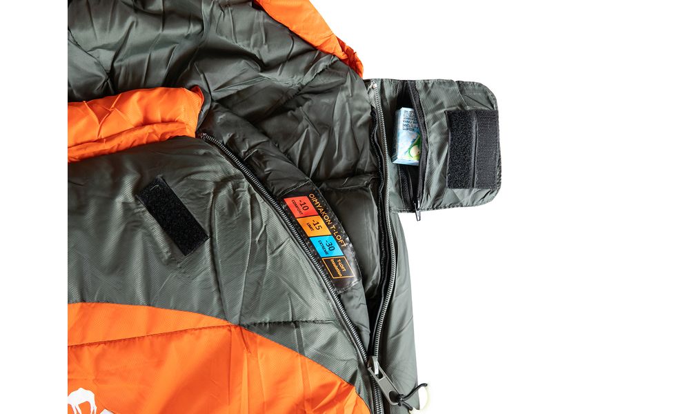 Зимовий туристичний спальник Tramp Arctic - Long (Orange) до -15°C: з капюшоном, Максимальний зріст користувача: 195, Колір: Orange/Grey, Сторона застібки: ліва, зображення 6