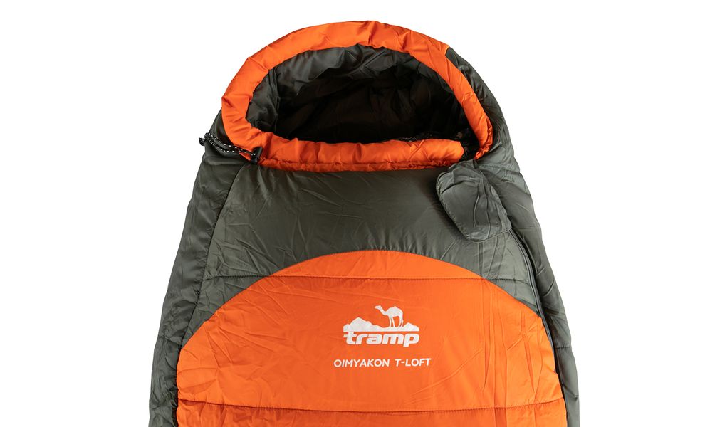 Зимовий туристичний спальник Tramp Arctic - Long (Orange) до -15°C: з капюшоном, Максимальний зріст користувача: 195, Колір: Orange/Grey, Сторона застібки: права, зображення 7