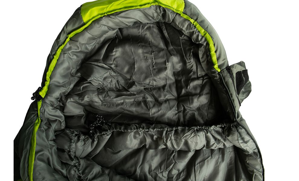 Зимовий туристичний спальник Tramp Rover - Regular до -10°C: з капюшоном, Максимальний зріст користувача: 195, Колір: Olive/Grey, Сторона застібки: права, зображення 4